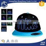 Guangzhou Custom Fluorescent High Quality Flat Brim Led Snapback Cap