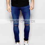 men denim jean 2016 ripped skinny color fade proof men jean OEM service