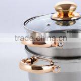 Gold Coating Accessories and Mirror Polished Stainless Steel Steamer Pot thumbnail-4