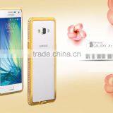 Luxury Hard Case Aluminum Metal Ex Bumper With Bling Bling Diamond Edged Cell Phone Frame Cell Phone Cases for Samsung A7 thumbnail-2