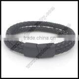 Magnetic Clasp Plain Leather Bracelet thumbnail-1