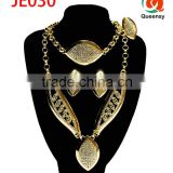 nigerian style 2016 African gold jewelry set stainless steel necklace and earwear