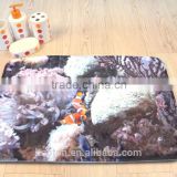 beautiful printed 2pcs set mat with anti-slipping back fish design memory foam bathmat
