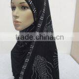 JL071 Latest Cotton Jersey Scarf With Rhinestones thumbnail-1