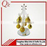 Home Decorative Glass Christmas Tree With Beautiful Pendants