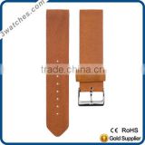 top brand customized flat leather strap guneine leater Italian tanned calf leather silver steel buckle watch style