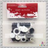 Mixed Kids Buttons, White and Black Resin Decorative Buttons