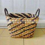 Nice Square Water Hyacinth Basket With Handles thumbnail-1