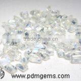Natural Rainbow Moonstone Octagon Lot Cut For Silver Earring thumbnail-2
