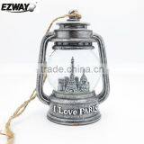 Fashion Decoration Building Waterglobe Lantern Resin Gift Items Low Cost