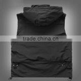 New Arrival 2015 Winter Male Photographer Plus Size Casual Vest Sleeveless Jackets With Hooded Waterproof Outwear Waistcoats thumbnail-2