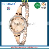 FS FLOWER - Beautiful Watch For Ladies Bangle Bracelet Wrist Watch Gold Rose Gold Plated