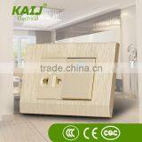 American Standard Fashion 1 Gang Noble Gold Switch 3 Pin Wall Power Electrical Switch Socket