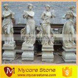 Hunan White Marble Four Season Lady Sculpture for Garden Decoration thumbnail-6