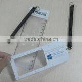 Custom Magnifying Glass With Pvc Key Chain / Magnifier Pvc Ruler With Plastic Spring