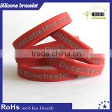 Fashion Unisex Silicone Wristbands Rubber Bracelet / embossed color filled silicone hand band