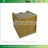 Elegant Square Style Natural Bamboo Bread Box thumbnail-2