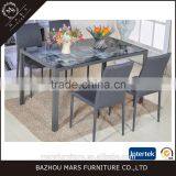 Modern Furniture Glass Kitchen Dining Dinette Top Dining Set 6 Person Dining Table and Chairs Set thumbnail-5