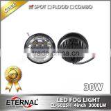 4.5" 30W Universal Harley Motorcycle Auxiliary LED Fog Light Chrome Black Base Spot Driving Lamp thumbnail-3
