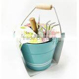 Round White Oil Tin Pail With Lid thumbnail-3