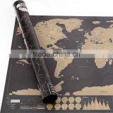 CT-750 Travel World Map Hard Paper Travel Map Small Black Mini Map Black Luxury thumbnail-5