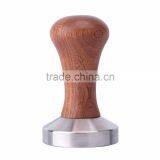 304 Stainless Steel Calibrated Pressure Tamper For Coffee And Espresso With Wooden Handle Brown thumbnail-3