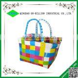 Handmade Plastic Strap Woven Basket for Shopping thumbnail-2