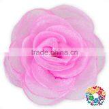 Cheap Wholesale Navy Transparent Gauze Decorative Big Rose Flower thumbnail-2