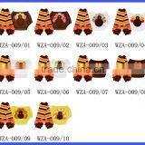Brown Yellow Orange White Stripe Leg Warmers Baby Girl Leg Warmers Socks With Bows thumbnail-5