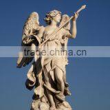 Cheap White Marble Stone Angel Female Garden Angel Statue thumbnail-2