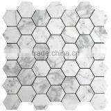 MM-CV254 Ecofriendly Interior Design Natural Stone White Marble Hexagon Shape Stone Mosaics thumbnail-1