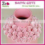 Modern Fashion Creative Home Decorations Wedding Props Pinch Flower Ornaments Ceramic Candle Holders thumbnail-1