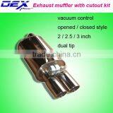 Auto Parts Universal Vacuum Control Exhaust Muffler With Cutout Kit thumbnail-1