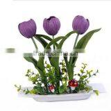Artificial Flower Tulip With Ceramics Pot thumbnail-1