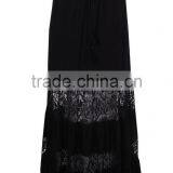 Party Wear Long Tiered Dance Skirts Lace Panelled Tassel Tie Bohemian Maxi Skirts Wholesale thumbnail-6