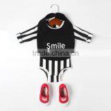 Sweet New Born Baby Gift Set Black White Striped Baby Romper Set thumbnail-2