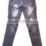 Lady's Fashion Elastic Embroidery Biker Denim Pants thumbnail-1