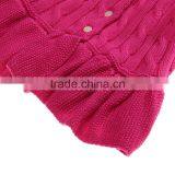 Latest Children Girls Cable Knit Ruffle Buttom Down Long Cardigan Sweater thumbnail-6