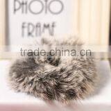 Real Rex Rabbit Fur Elastic Hair Bands Hair Bands Elastic Ties Ponytail Holder Hair Accessories for Women thumbnail-5