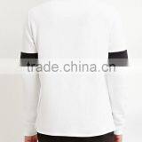 High Quality Black White Colorblocked Cotton-Blend Mens Collar Sweatshirt thumbnail-3