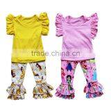 New Arrival Spring Summer Princess Baby Girl Clothing Outfit Hot Sale Baby Party Top With Pants Ruffle Set Fashion Flower Pants thumbnail-1