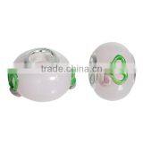 Lampwork Glass European Style Large Hole Charm Beads Round Silver Plated Core Light Pink Flower Pattern Enamel thumbnail-3