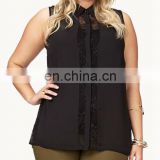 CHEFON Lace-Trimmed Georgette Top CWPD0016