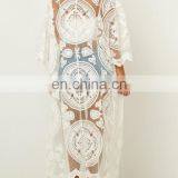 Оптовая белая кружевавая пляжная одежда для женщин - пляжная плащ