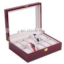 Factory Direct Supply Top Glass Luxury Wooden 2 Slots Watch Storage Box thumbnail-5