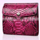 Short Style Color Rare Python Skin Leather Wallet Smart Multifunction Card Holder Two Folder Purse for Women thumbnail-4
