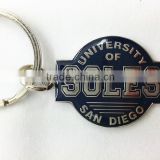 san diego University logo soft enamel with epoxy metal key chain cheap
