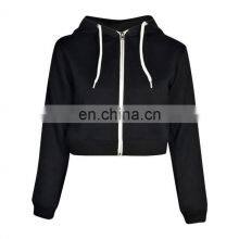 Elastic Bottom Lace Fashion Printing Street Wear High Quality Cotton Fleece Crop Top Hoodie for Women thumbnail-4