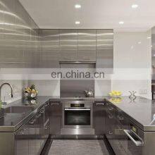 Custom Aluminium/Stainless Steel Modular Kitchen Cabinets Design Modern Kitchen Pantry Cabinet thumbnail-4