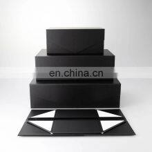 Custom Luxury Large Big Foldable Magnetic Closure Gift Packaging Box With Lid Black Magnetic Gift Box thumbnail-3